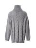 European and American High Neck Cable Knit Pullover for Spring and Autumn