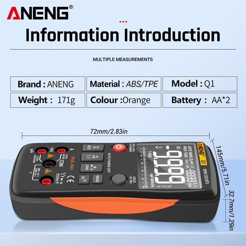 Smart Multimeter Tester ANENG Q1 Digital Display High Precision Professional True RMS 9999 Counts Auto Range Electrician Tools