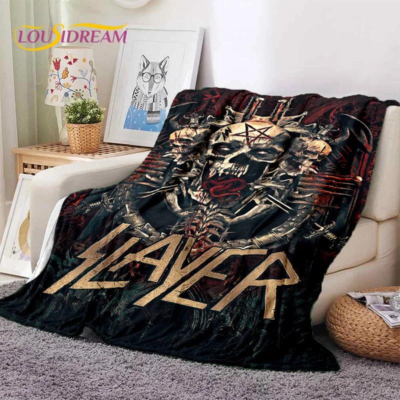 3D Rock Slayer Heavy Metal Band Soft Flannel Blankets,Throw Blanket Comfortable Blanket for Picnic Beds Sofa Home Bedroom Gifts