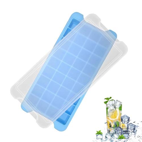 BOJIDO Ice Cube Tray with Lid, 36-Cup Square Ice Cube Tray, TPR, Freezer Storage, Press-to-Release Mould, Easy Dispensing, DIY Ice Cream, Juice, Choco