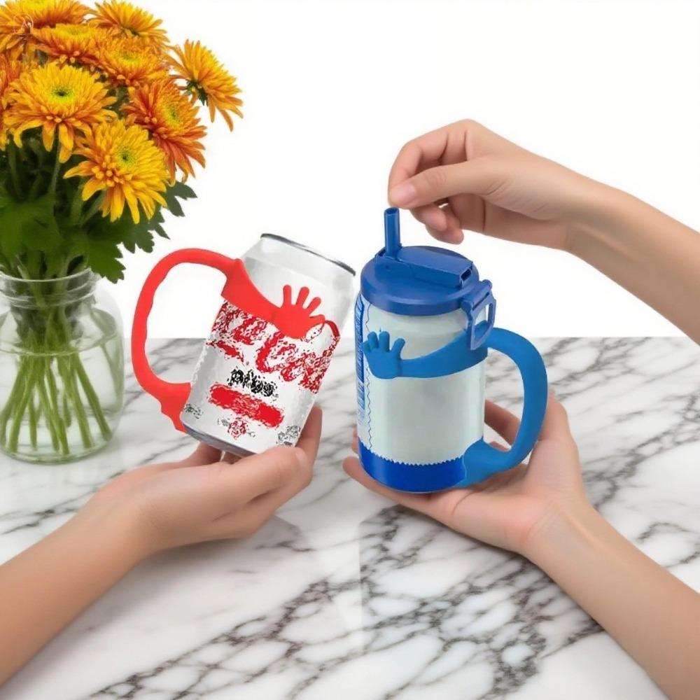 Palm Design Soda Can Handle with Suction Cup Soda Can Grip Portable Soda Can Support Party