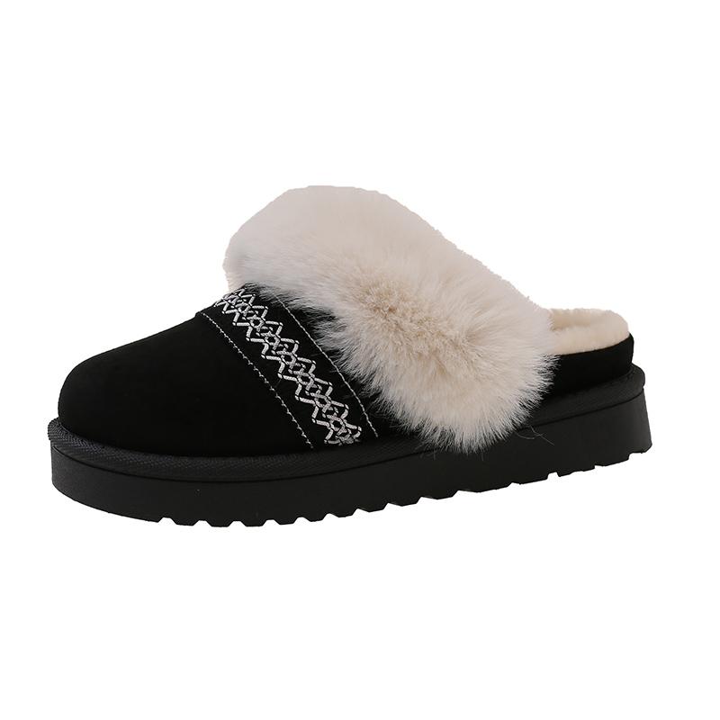 Fashion Baotou Cotton Mopping Winter New Round Head Deep Mouth Soft Bottom Anti-slip Wear-resistant Flat Bottom Half Mopping