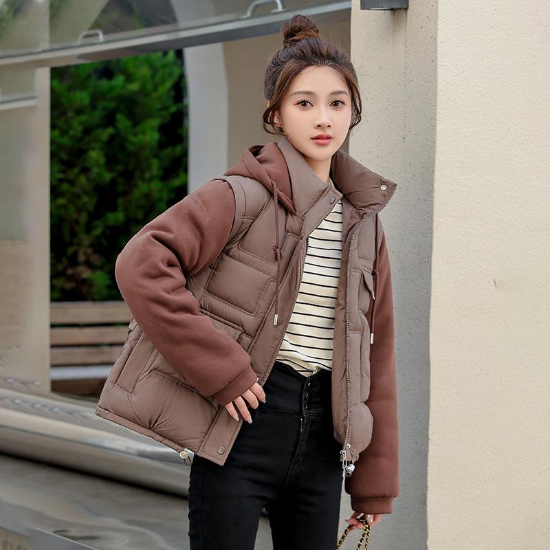

Women s winter coat new women s cotton-padded clothing fashion hooded short women s cotton-padded clothing thickened cotton-padded jacket tide XXXL