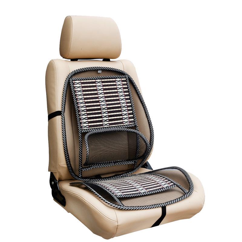 Breathable Bamboo Silk Car Seat Cushion with Massage & Lumbar Support
