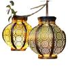 Solar Powered LED Hanging Lights with Handle, IP65 Waterproof Aluminum Outdoor Pendant Lights for Garden Patio Path Yard Decor