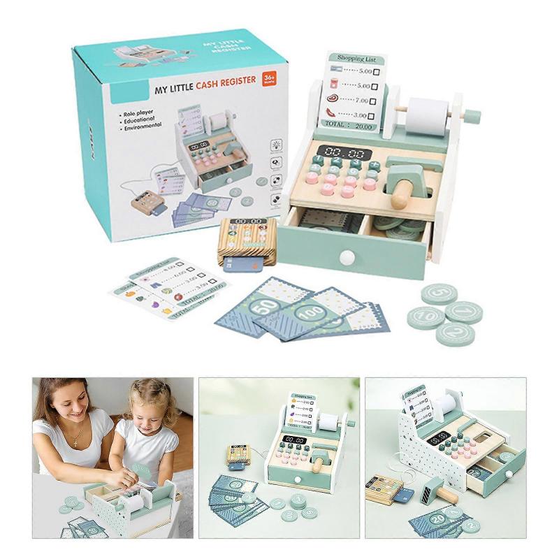 Kinder Kasse Pädagogische Einkaufen Kasse Supermarkt Spielzeugset Kleinkind Kasse Rollenspiel Spielzeug Mehrfarbig