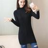 Women's Spring and Fall Mid-length Knitted Pullover Bottoming Shirt Half Turtleneck Slim Elegant Sweater