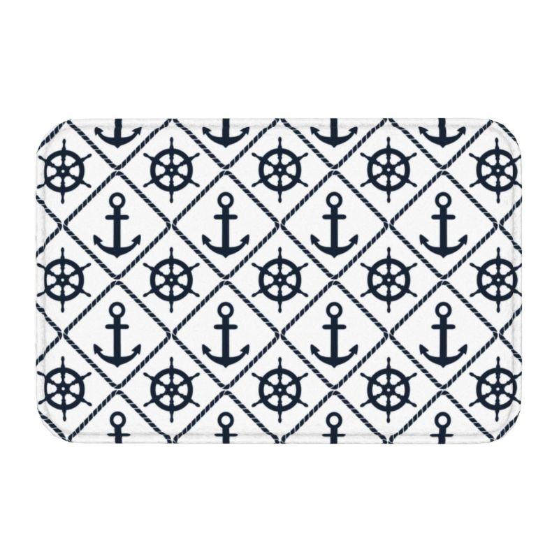 Zerbino Vintage Bussola Nautica Tappetino Antiscivolo Ancora del Capitano Barca Bagno Cucina Balcone Tappeto Tappeto 40*60cm Pedata Ingresso
