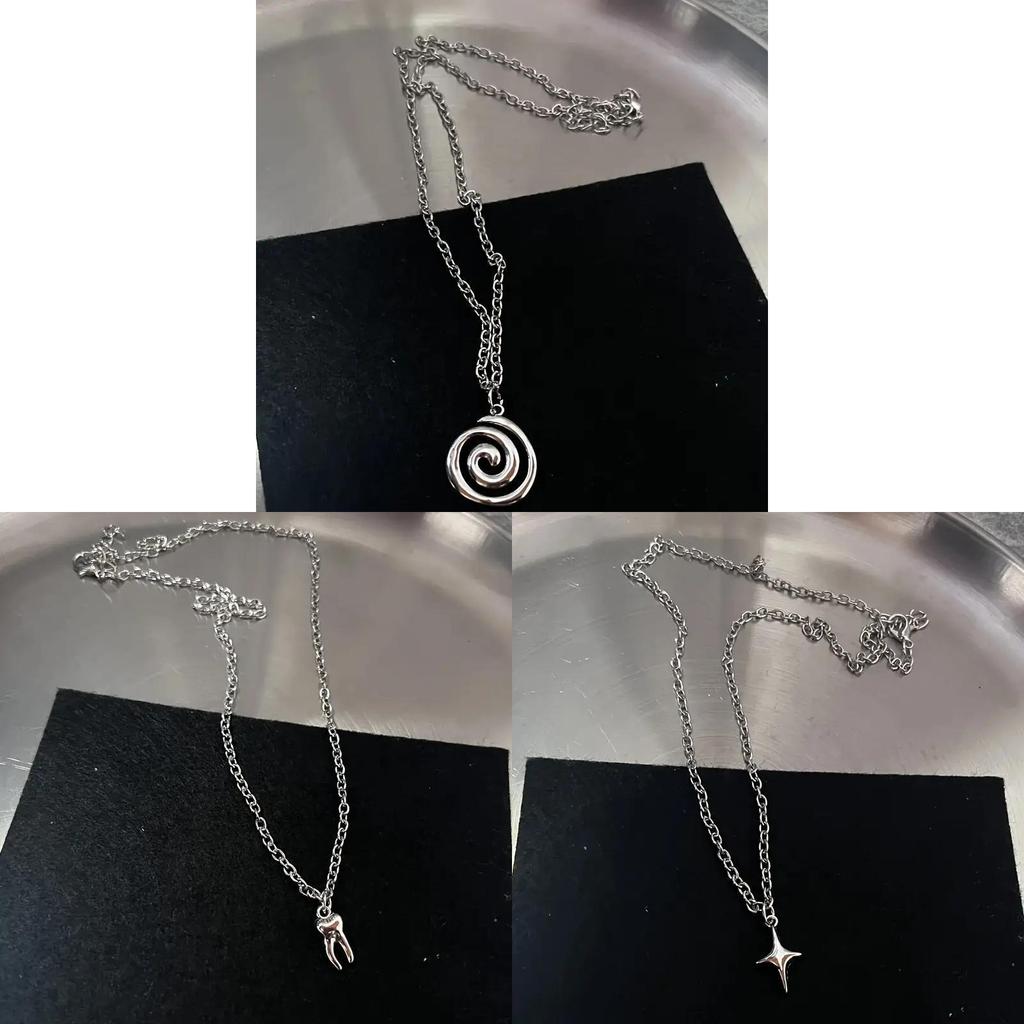 Gothic Alloy Pendant Necklace With Geometric Design For Fashionable Women