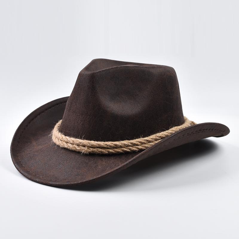 New Western Cowboy Hats Vintage Roll Brim Gentleman Cowgirl Jazz Hat Holidays Party Cosplay Hat