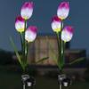 Solar 3-Headed Tulip Garden Lights Outdoor Waterproof LED Lawn Lamp for Yard Pathway Landscape Decor Beautiful Home Lighting
