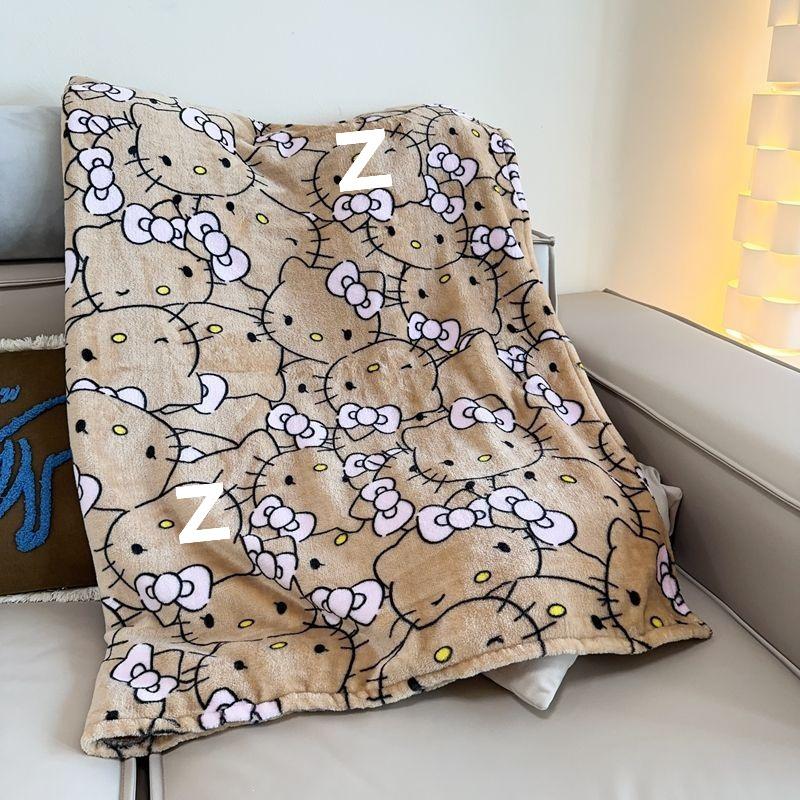 Cartoon Flannel Throw Blanket | Thick, Non-Shedding, All-Season Use for Dorms, Sofas, Cars