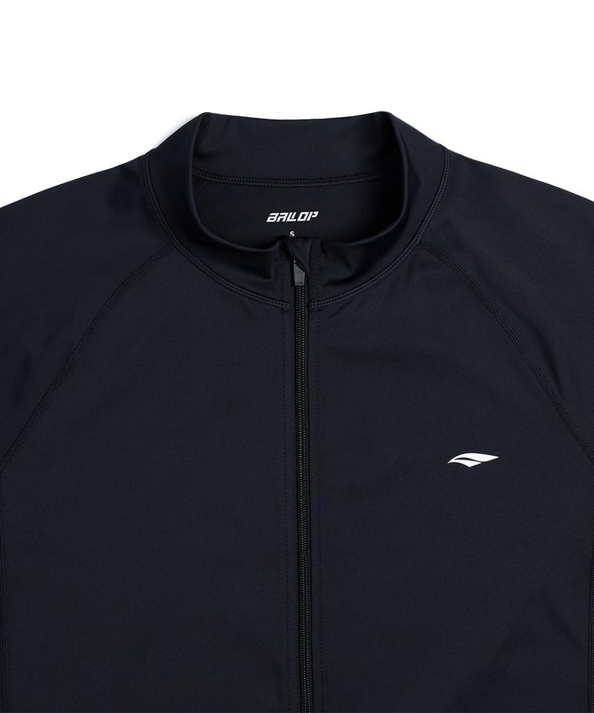 Baellob Women'S Standard Zip-Up Rash Guard Black