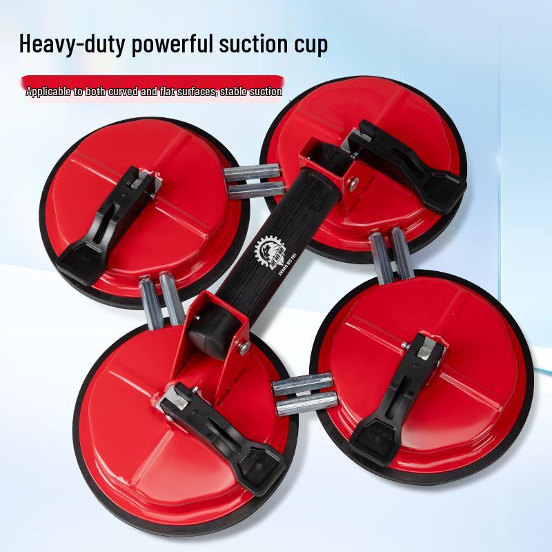 Heavy-Duty Glass Suction Cup with Thickened Aluminum Handle for Tiles, Marble, and Floors