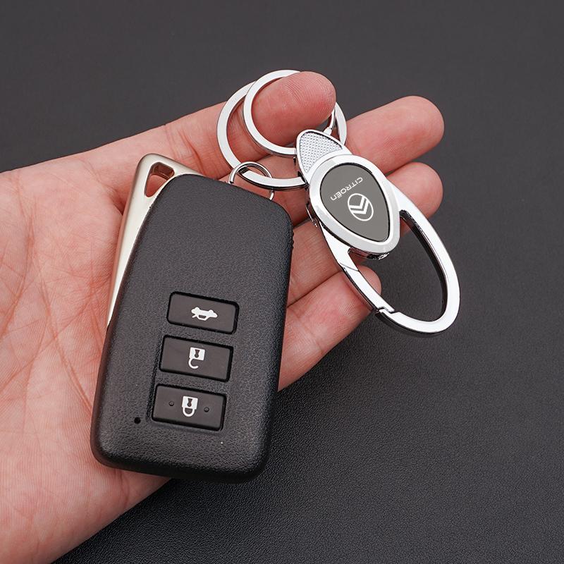 AGN4 Car Zinc Alloy Key Ring Keychain Auto Keyring Decor Accessories For Citroen C4 C3 C5 C5X e-C4 X e-C3 C-Elysee Berlingo C1 C6 C2