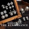 Really Much Hemp Gray~ Micro-inlaid Zircon Flower Pearl Earrings Collection Fashion Hepburn Style Earrings