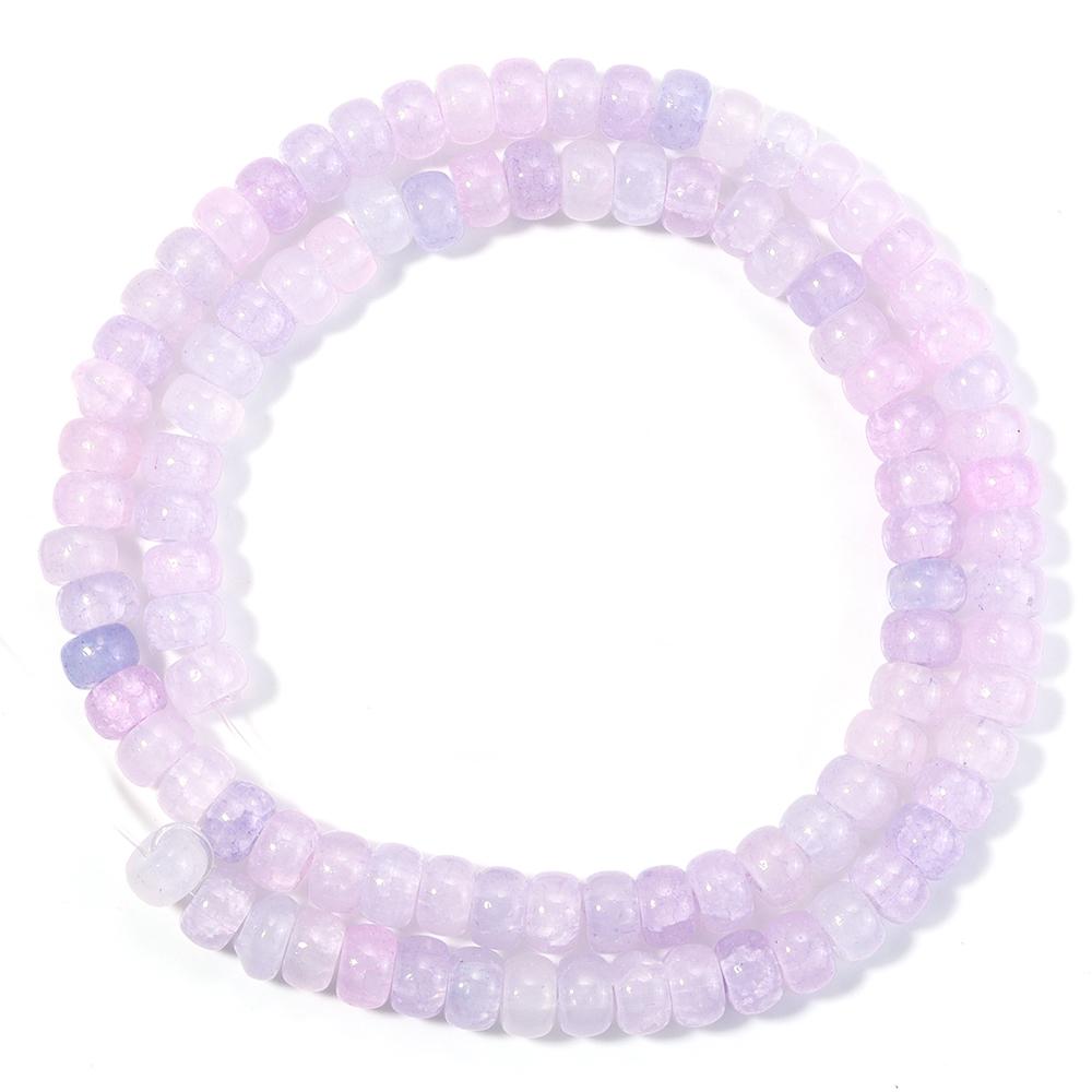 1 Strand Abacus Glass Beads Dual Color Mixed Crack Beads Spacer Beads For DIY Bracelets Keychain Charms Jewelry Making Supplies