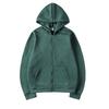European & American Style Unisex Hooded Cardigan Sweatshirt - Solid Color, Loose Fit, Zipper, Autumn/Winter