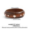 Retro Fashion Five-pointed Star Rivet Wooden Bracelet Bangles Y2k Punk Style Geometric Vintage Bangle Jewelry Fashion Hiphop Grunge Pulseras Mujer