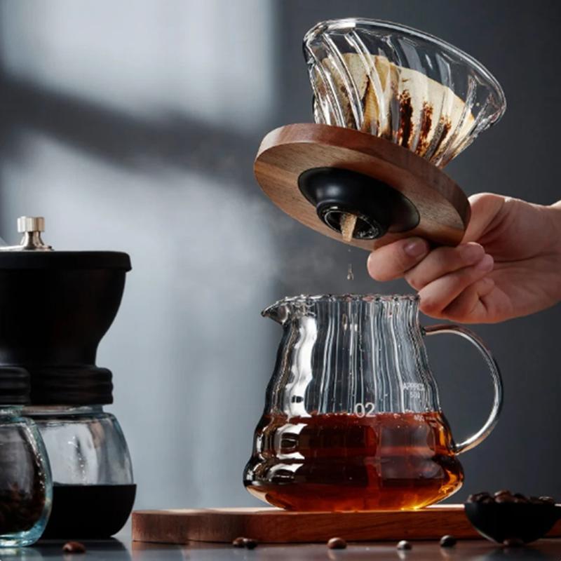 Glass Coffee Filter Cups and Espresso Filter Paper Set Reusable Cone Pour Over Coffee Dripper Filters Accessorie