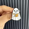 Halloween Ghost Brooch: Fun Cartoon Decorative Badge for Clothes & Backpacks