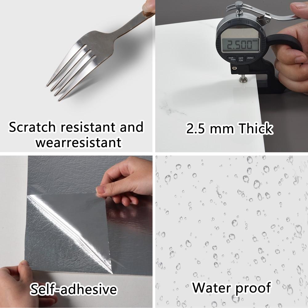 Marble Wall Sticker Waterproof Anti Fouling Oil Proof PVC Self Adhesive Wallpaper for Kitchen Bathroom Cabinet Renovation
