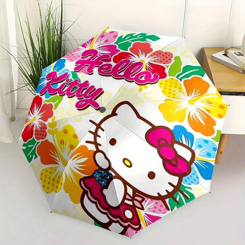 

1pc Hello Kitty Floral Design Umbrella with Plastic Handle,Suitable for All Seasons Home Travel Outdoor UmbrellaSanlio557