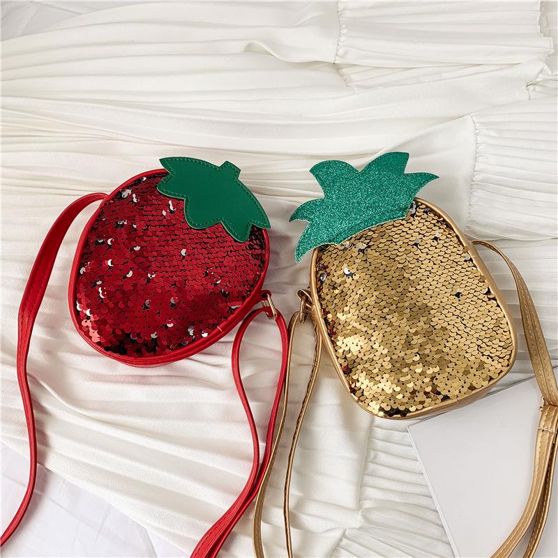 Kids Mini Purse Cute Fruit Strawberry/Pineapple Crossbody Bags For Girls Coin Pouch Child Baby Messenger Bag
