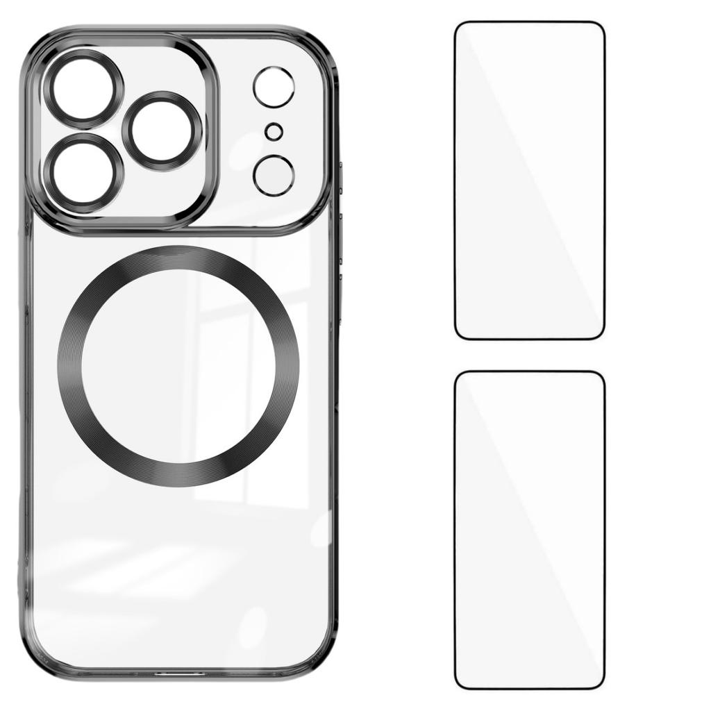 Für iPhone 17 Pro Max Magnetische Hülle WANLONFENG WX Serie TPU Handyhülle mit 2 Stück Schutzfolie/Objektivfolie