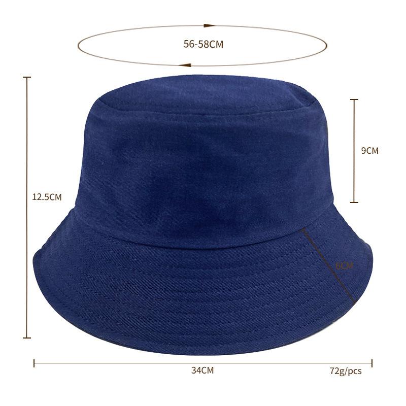Unisex Cotton Bucket Hats Summer Foldable Sunscreen Panama Hat Solid Color Hip Hop Wide Brim Beach UV Protection Fisherman Hat