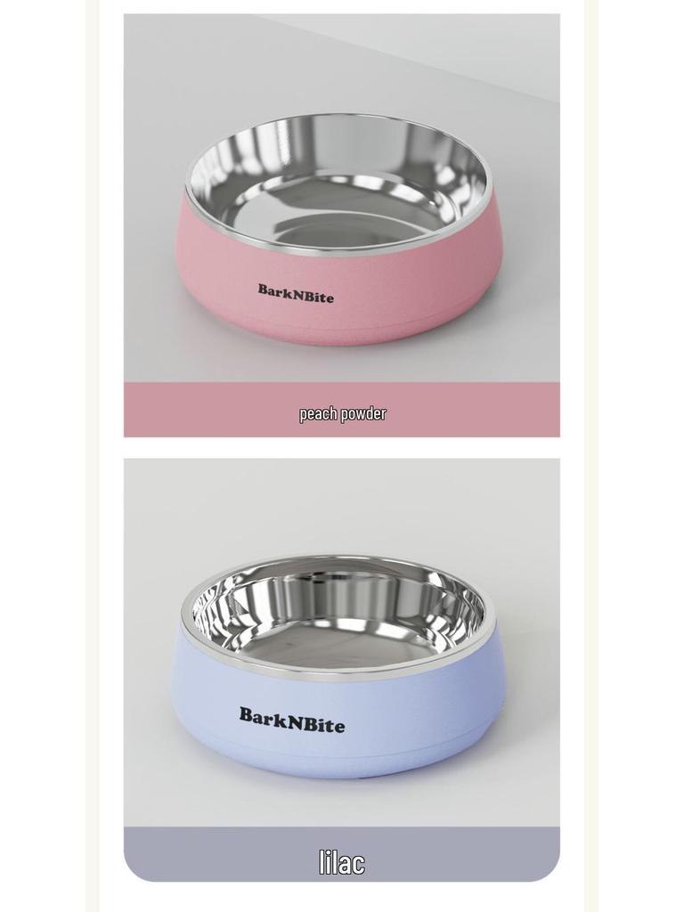 Non-Slip 304 Stainless Steel Pet Food & Water Bowl - Protects Cervical Spine, Large Diameter, Ideal for Dogs and Cats.