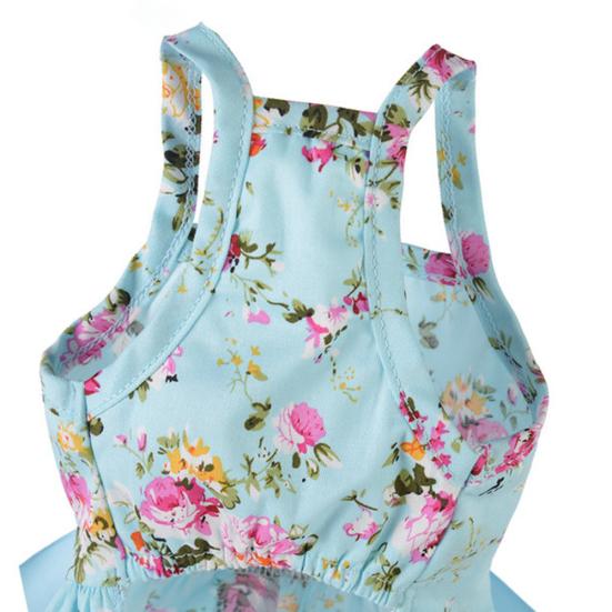 Pet Clothes - Flower Print Cotton Cute Pet Dress Cat Dog Costume Outfit Clothes