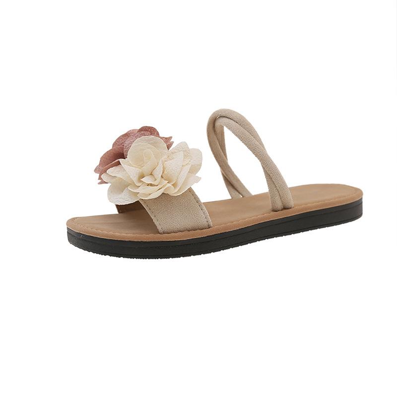 Summer Trendy and Fashionable Shoes Comfortable and Wear-resistant One-shoulder Slippers and Lightweight Flat Slippers for Home Use