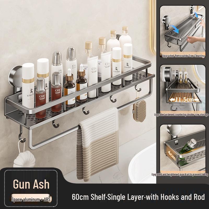 Badezimmer-Wandregal mit Saugnapf ohne Bohren