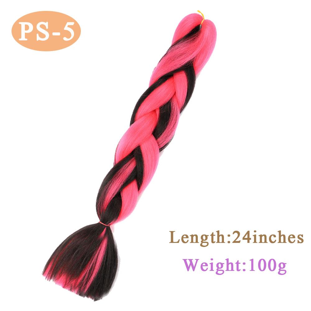 24Inch Glowing Twist Braids Braiding Hair Extensions Jumbo Braids Ombre Synthetic Hair KTB