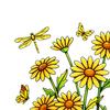 Forårsblomster Vinduesklistermærke, Gule Vilde Blomster Sommerfugle Guldsmede Vinduesklistermærke, Anti-Kollision Genanvendelig Statisk Glas Klistermærke til Hjemmekontor