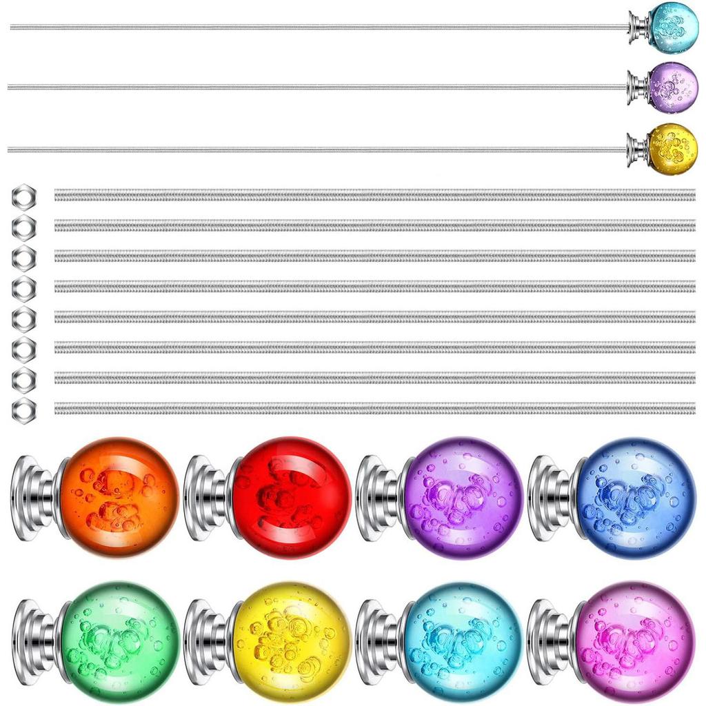 Conjunto de contas de estacas decorativas para jardim, estacas de decoração de jardim caprichosas, suporte de metal com pérolas de vidro e cristais