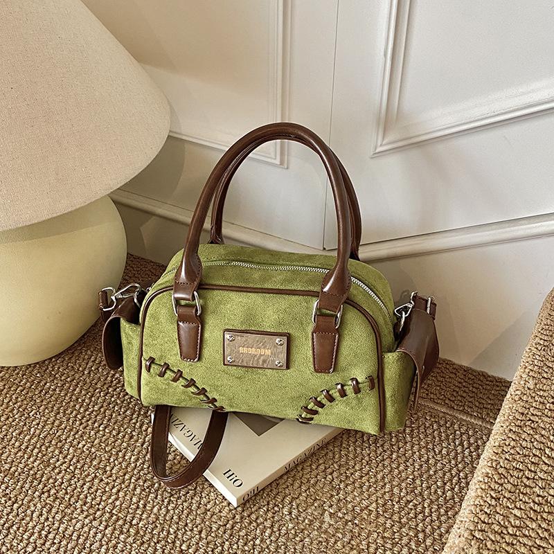 Fashion retro underarm bag women's bag new messenger bag simple portable bowling bag shoulder bag