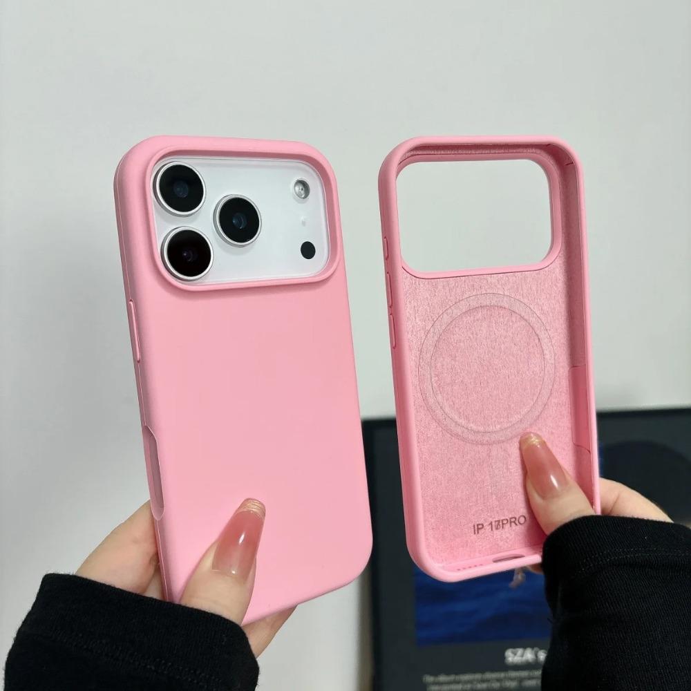 Official Solid Color Liquid Silicone Magsafe Phone Case for IPhone 17 Pro Max 16 15 14 13 12 11 Magnetic Wireless Charge Cover