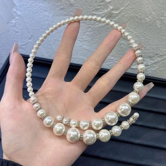 Faux Pearl Choker Necklace Women Elegant White Faux Pearl Necklace Sparkling Rhinestone Choker for Weddings Parties Dating