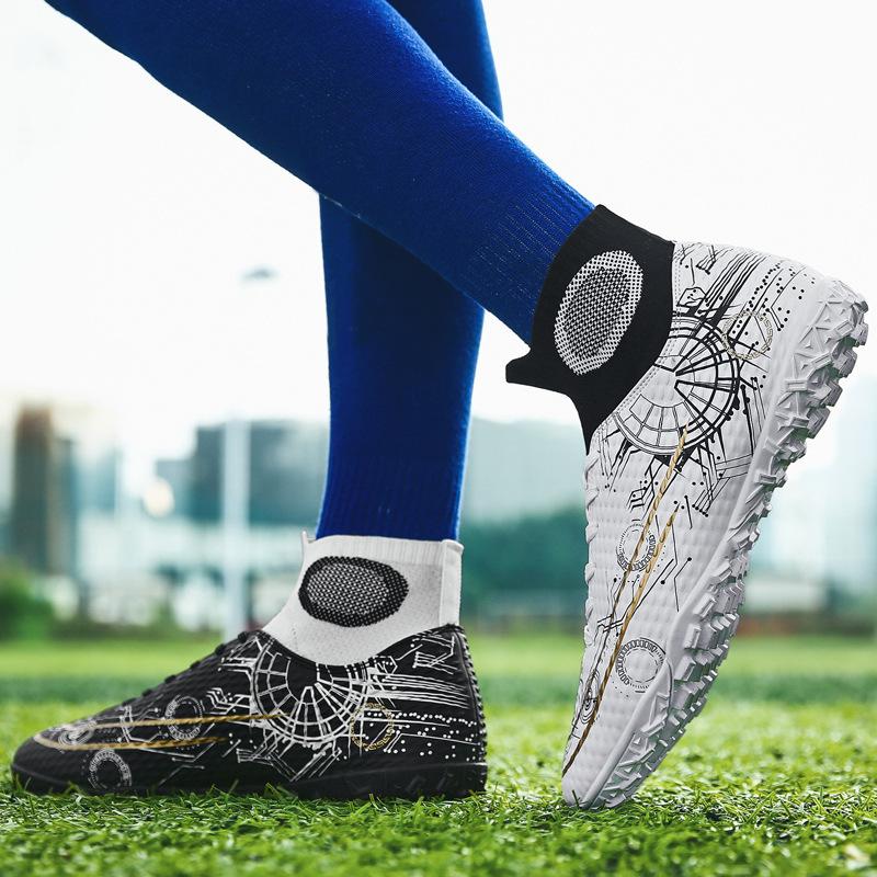 Broken long high-top football shoes, men's sports shoes, adult students, excellent price, grass training, foreign trade youth DingTalk