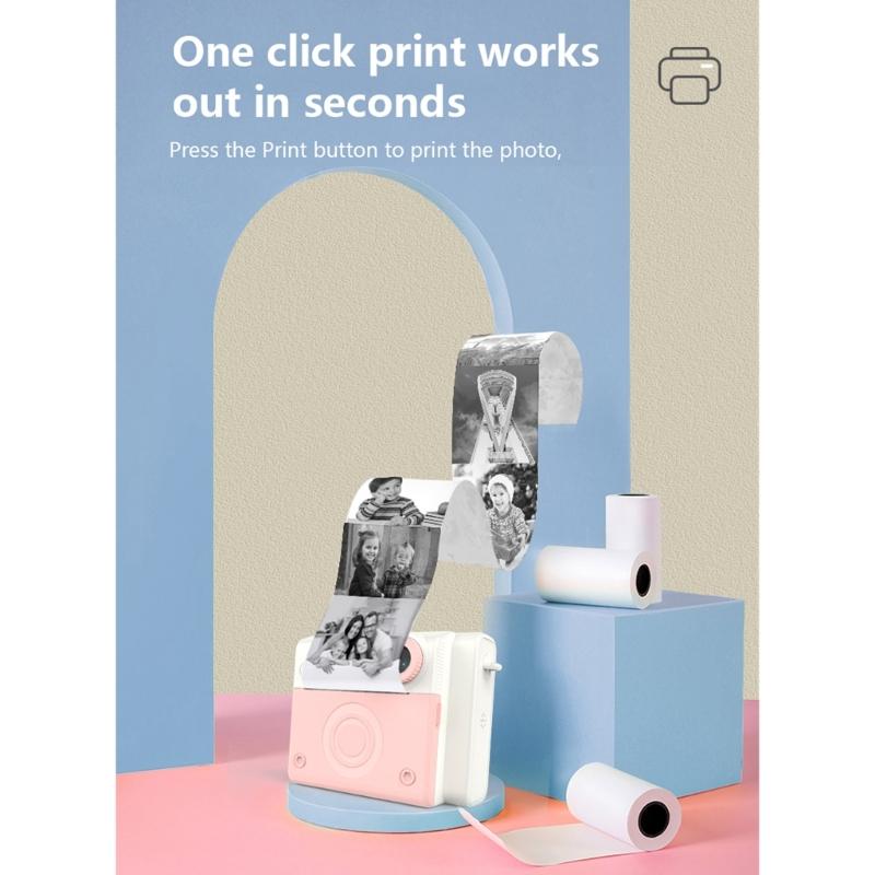 Children Instants Print Camera Kids Video Photography Digital Photo Camera Toy Thermals Printer for Boy Girls Birthday