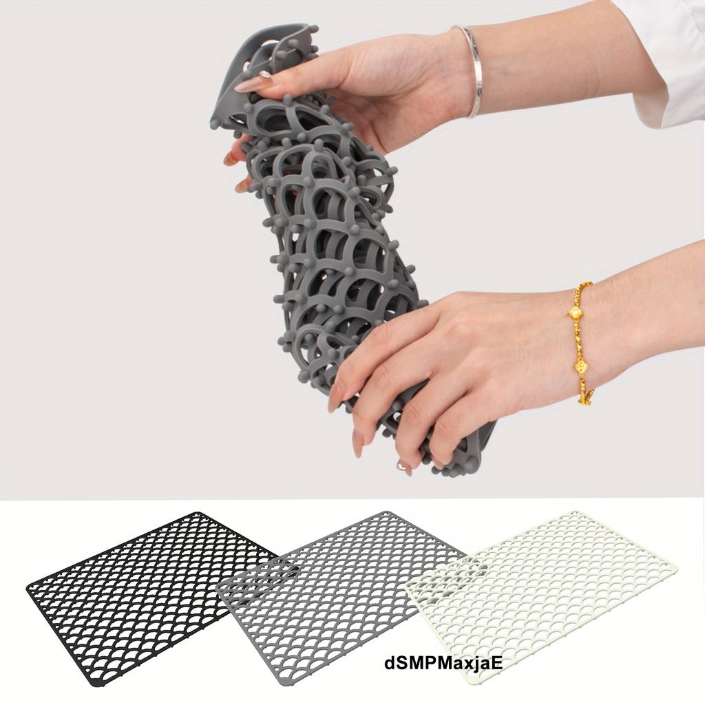 Tappetini in Silicone per Fondo Lavello Cucina Acciaio Inox, Tappetini Protettori per Lavello, Griglia Tappetino Lavello Antiscivolo Pieghevole per Fondo