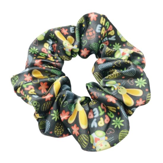

Yousheng Women Hair Tie High Elasticity Colorful Easter Egg Print Hair Scrunchy Smooth Satin Texture Ponytail Holder Versatile Hair Accessory A