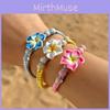 Soft Clay Flower Handmade Bracelet For Women With Adjustable Fit And Floral Design