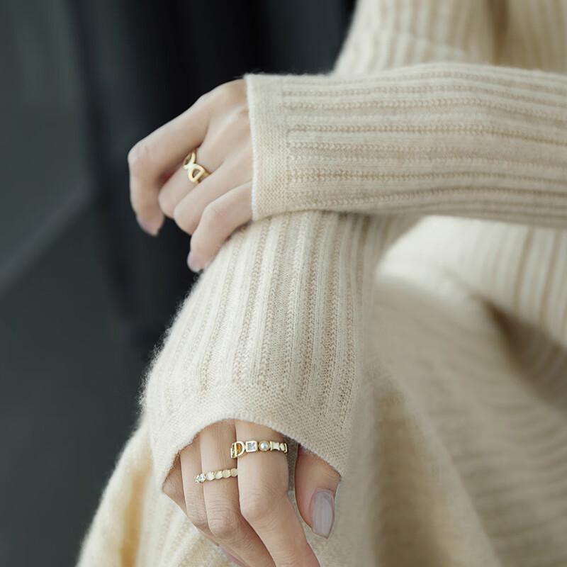 Women's 100% Wool Slim-Fit Knitted Long Dress