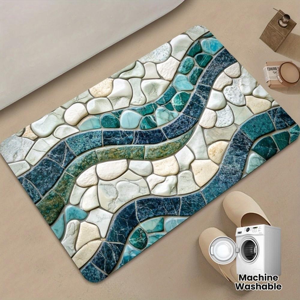 2D Flat 3D Visual Effect Mat Anti Slip Door Rug Floor Mat Thickened Bathroom Mat  Kitchen