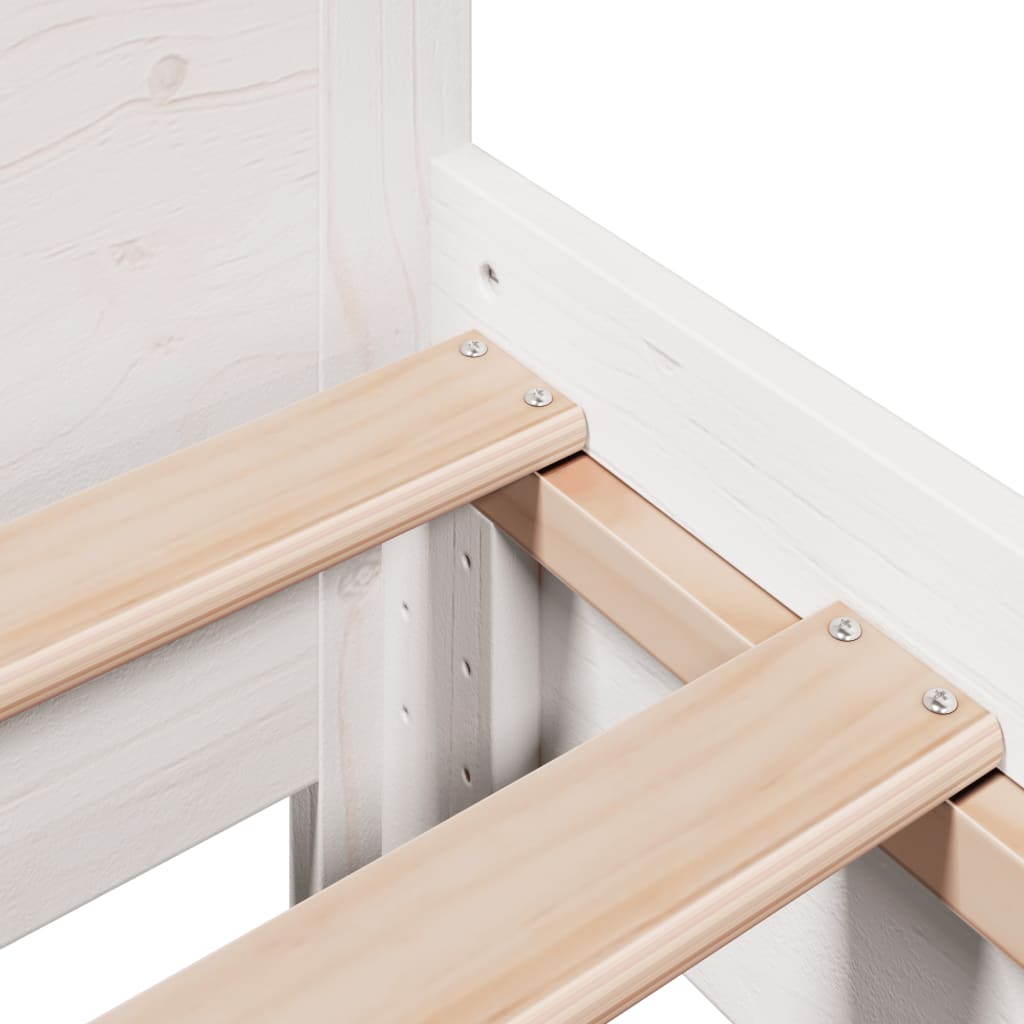 Vidaxl Bed Frame Without Mattress, White, 75X190 Cm, Solid Pine Wood