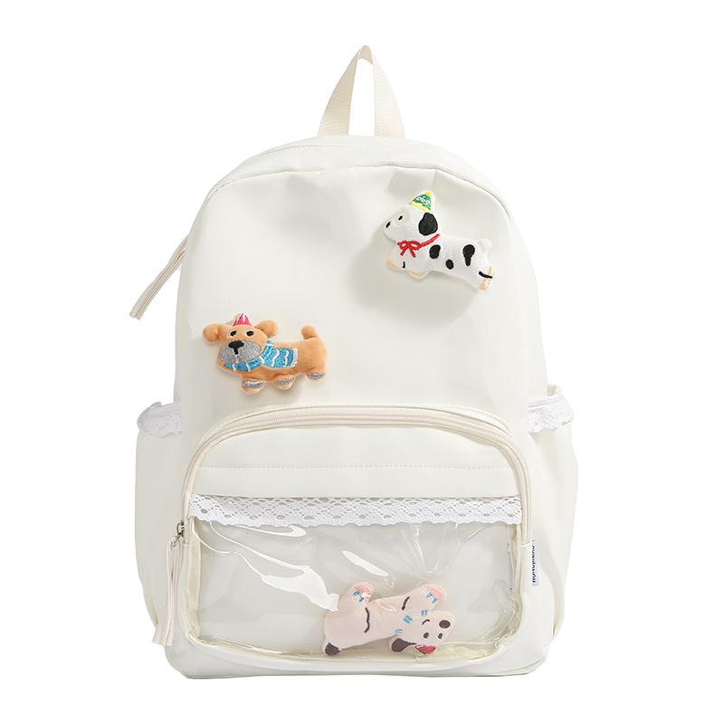 Schoolbag Japanese ins new high-value, fresh, sweet and cute puppy backpack, lightweight and versatile backpack for junior and high school students