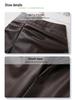Autumn/Winter 2024 Coffee PU Leather Midi Skirt: High-End, Hip-Hugging, Slimming A-Line Design for Women
